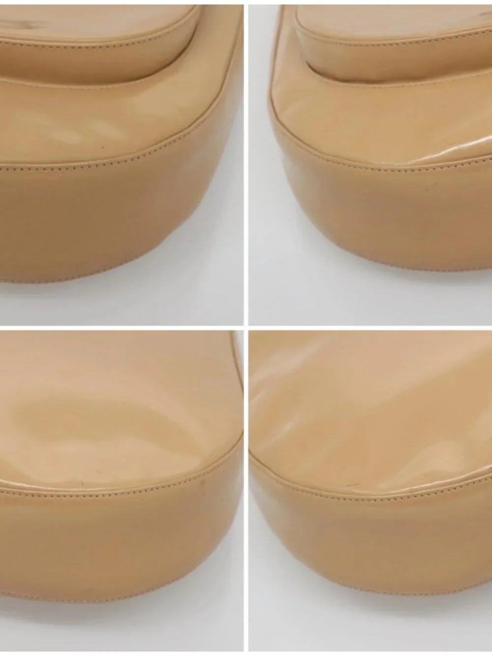 Salvatore Ferragamo Shoulder Bag Enamel Beige Silver Auth bs29120